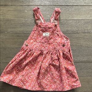 OshKosh B'gosh Pink Floral Corduroy Overall Dress